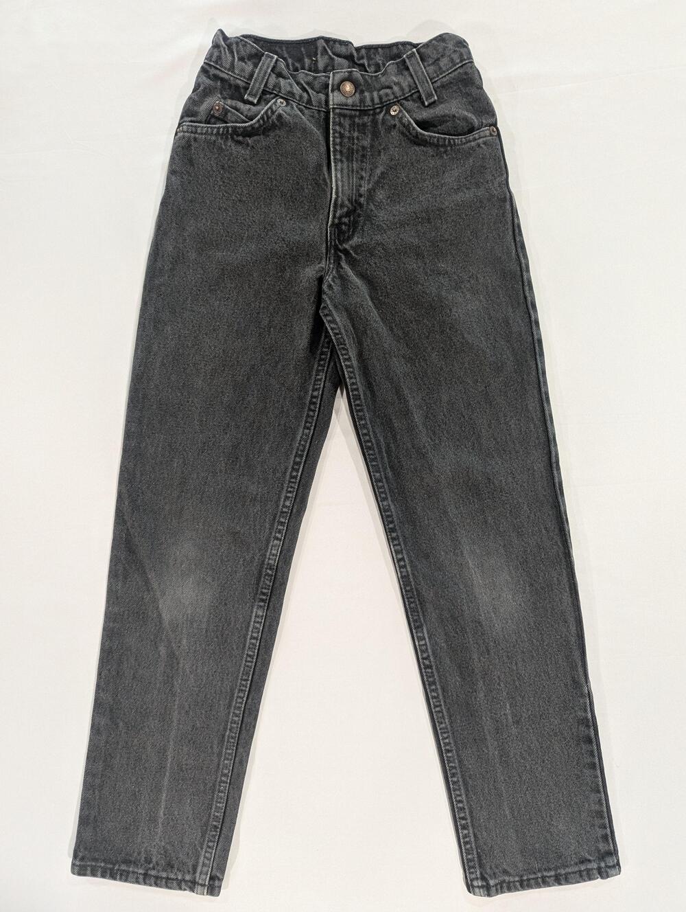 Vintage Levi's 550 Jeans Youth 12 Gray Black Wash Relaxed Tapered Denim USA